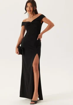 Twist Off Shoulder Gown