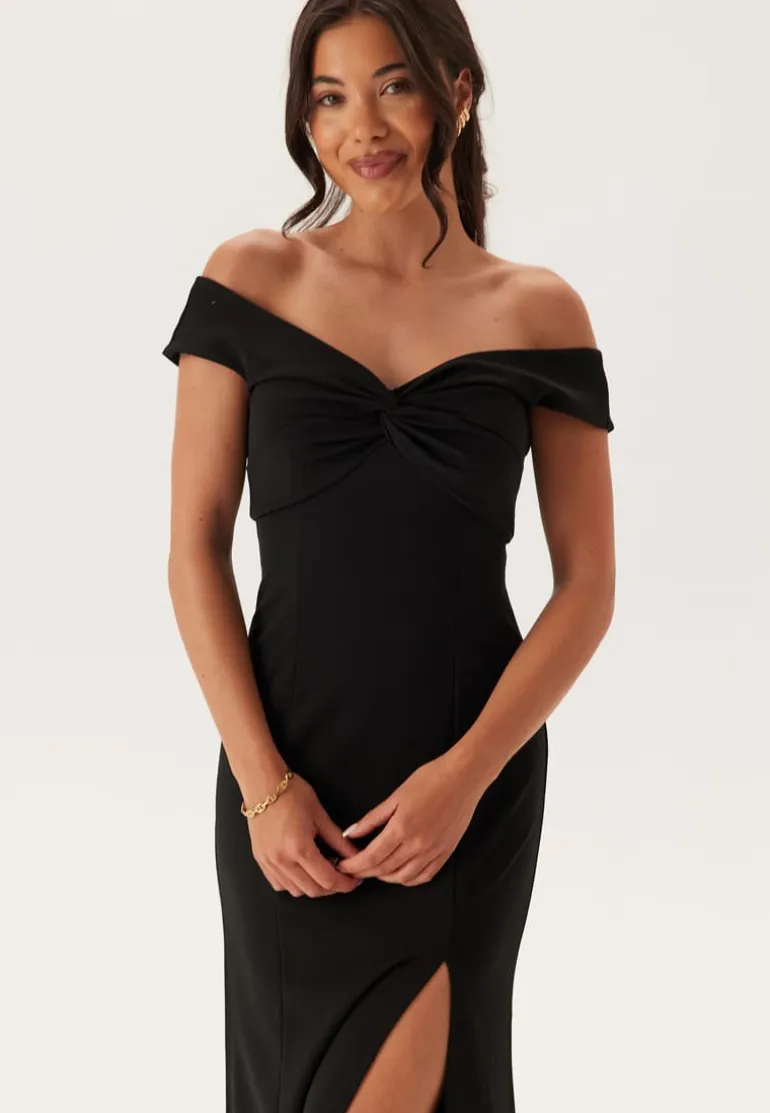 Twist Off Shoulder Gown