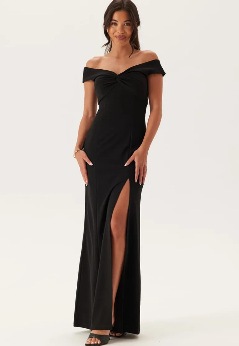 Twist Off Shoulder Gown