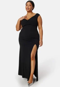 Twist Off Shoulder Gown