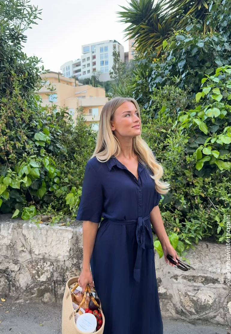Viscose Belted Shirt Dress