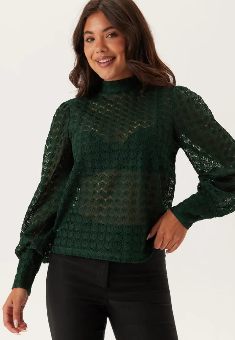 Vmbecca Ls High Neck Lace Top
