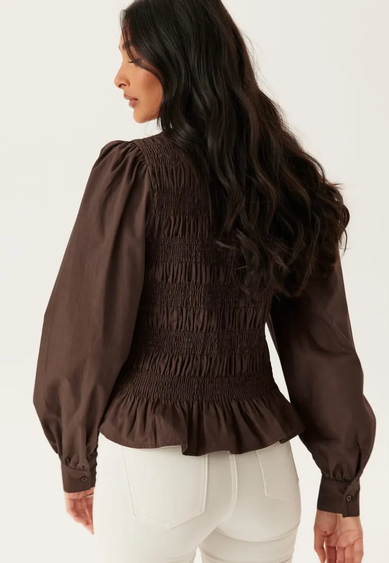 V-neck Cotton Smock Blouse