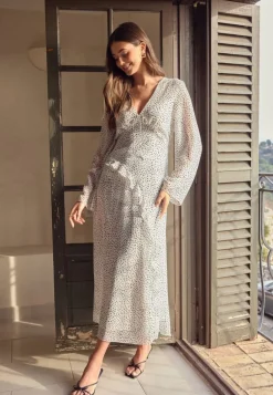 V-Neck Frill Dress