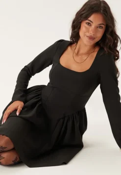 Volume Skirt Long Sleeve Mini Dress