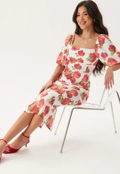 Volume Sleeve Midi Dress