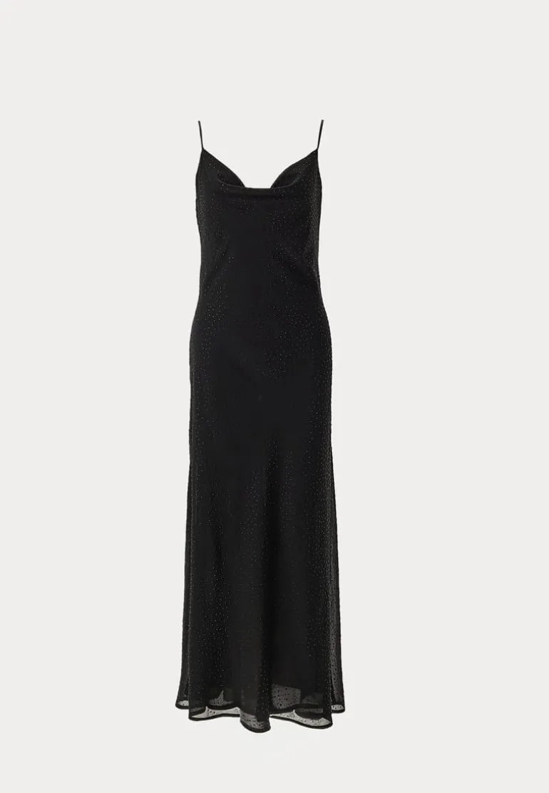 Waterfall Embellished Slip Ankle Dress