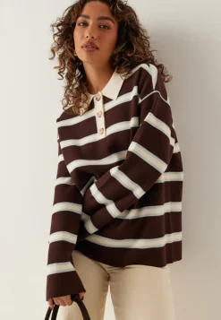 Yasisabell Ls Polo Knit Pullover